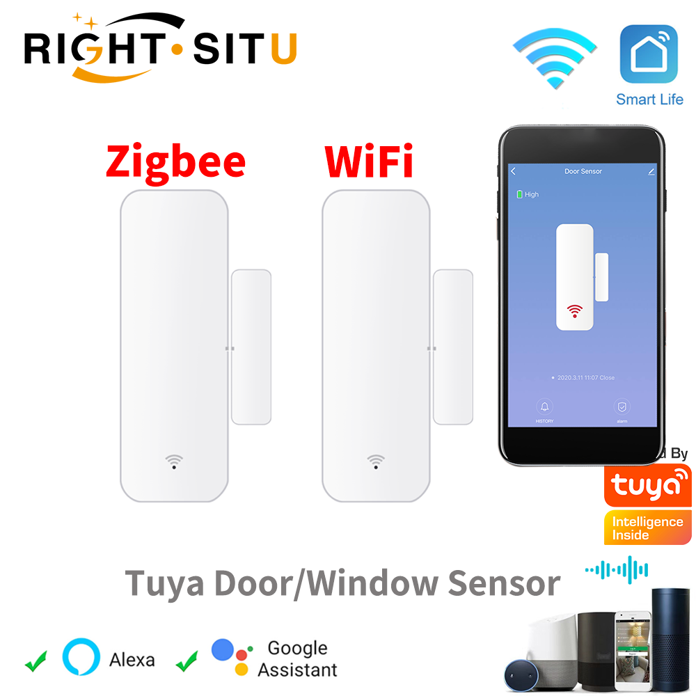 Smart Home Zigbee - Czujnik otwarcia drzwi/okien Tuya WiFi Zigbee,