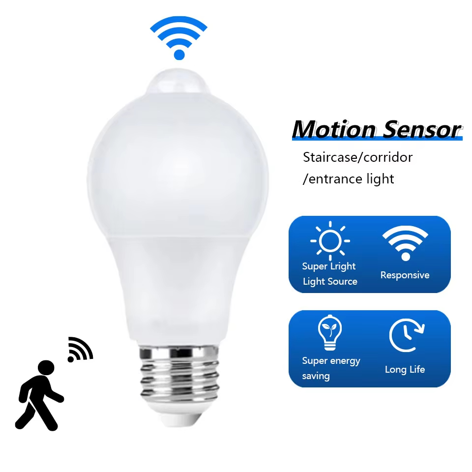 Pir Motion Sensor - Żarówka LED E27 12W z czujnikiem
