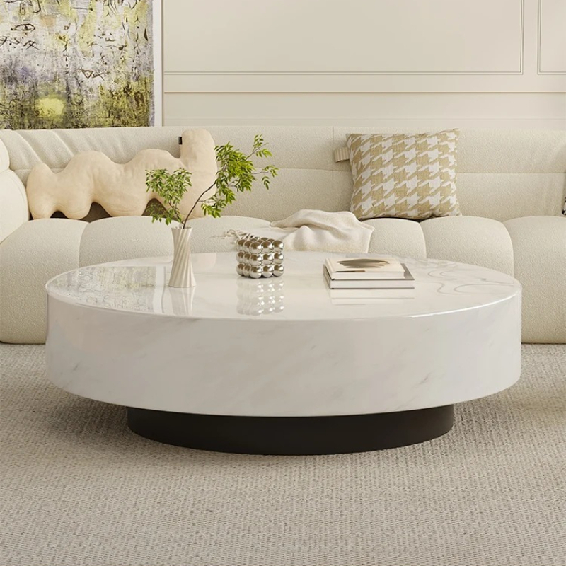 Smart Home Living Room - Minimalistyczny włoski zestaw okrągłych marmurowych stolików