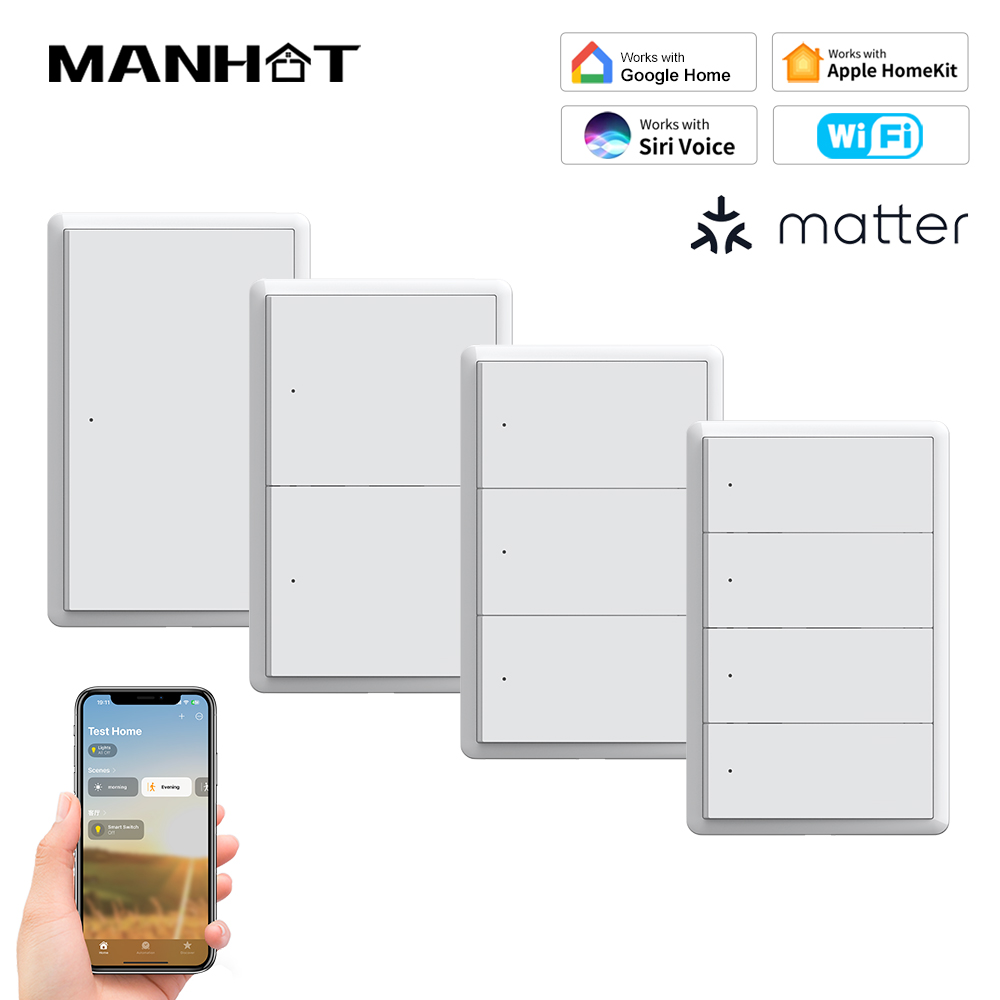 Smart Home Button - Inteligentny przełącznik WiFi MANHOT Homekit, bez