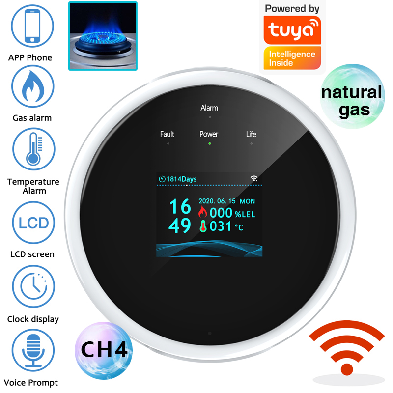 Smart Home Web - Czujnik gazu 2.4G WiFi, detektor gazów