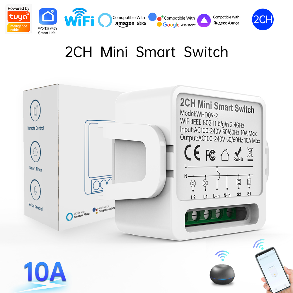 Smart Home Button - Inteligentny przełącznik Tuya 2-kanałowy, inteligentny wyłącznik