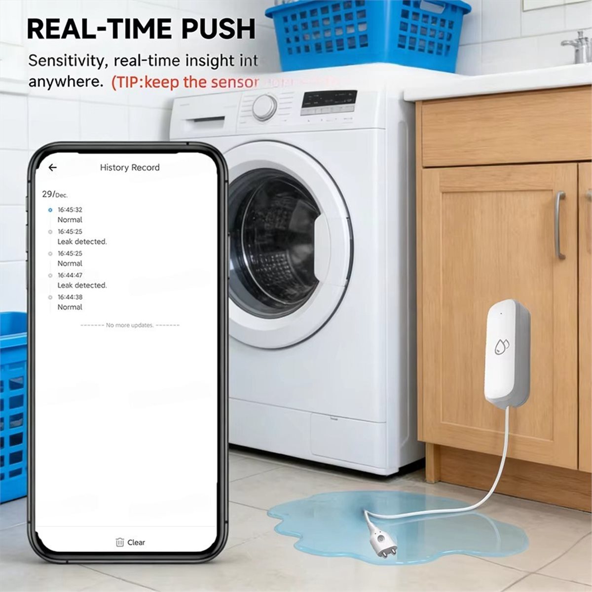 Smart Home Zigbee - Kompatybilny czujnik wycieku wody ZigBee, alarmy,