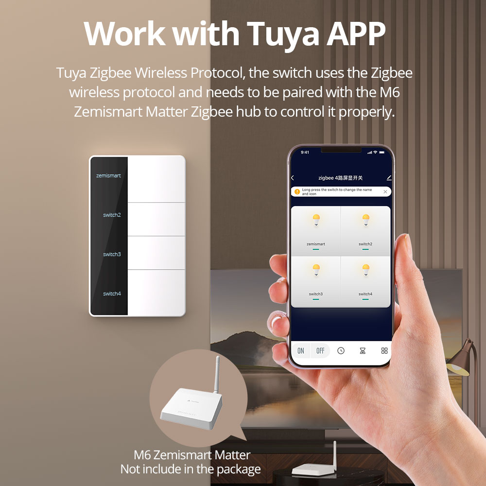 Przełącznik światła Zigbee typ – Smart Home Zigbee recenzja i cena