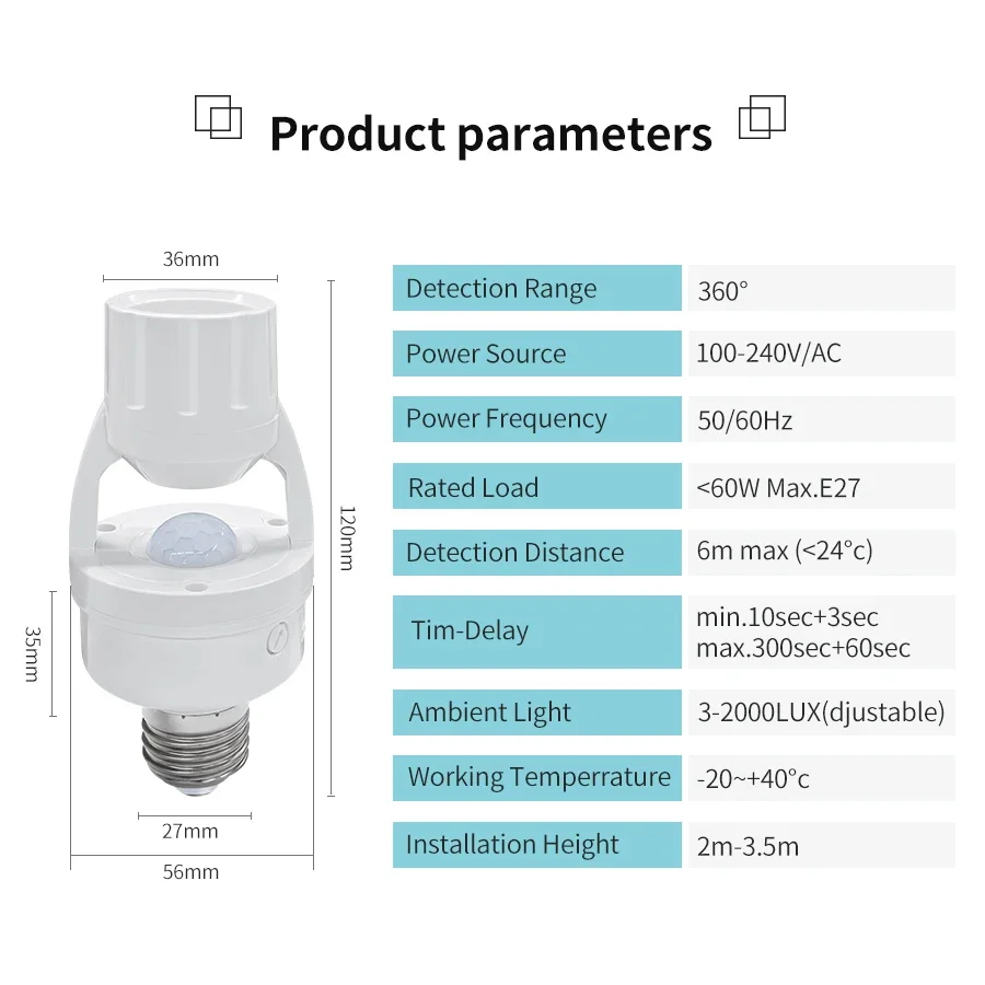 Czujnik ruchu PIR, oprawka żar – Pir Motion Sensor recenzja i cena
